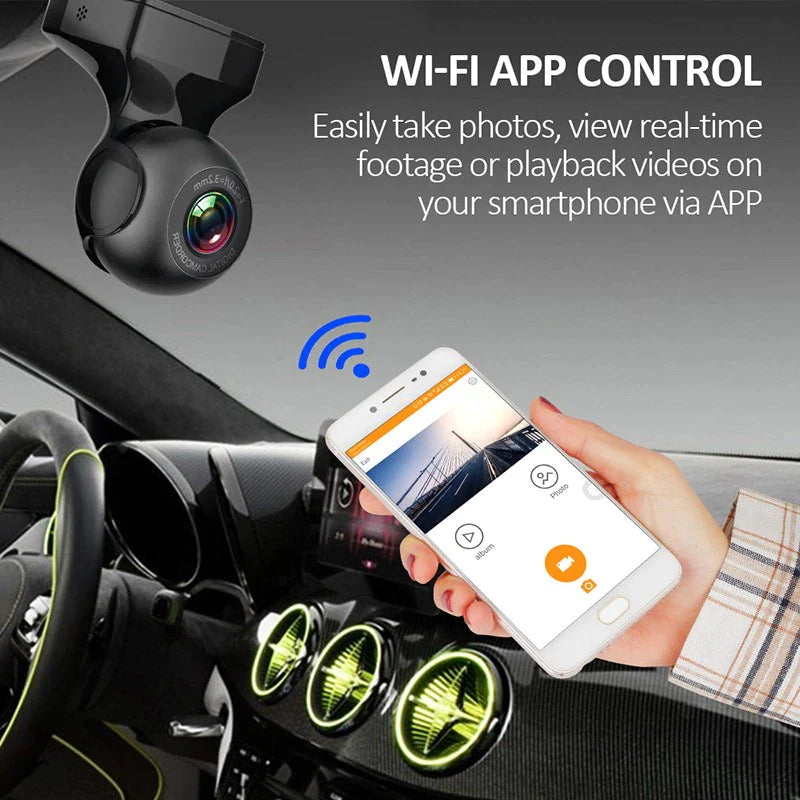 170° Wifi Dash Cam Recorder | HD 1080P Car DVR with G-Sensor for Vehicle Video