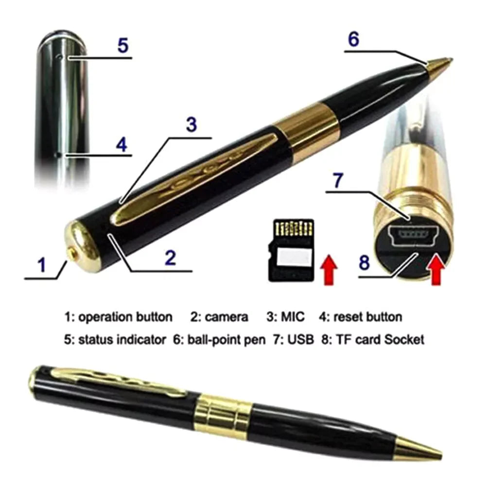 1080P HD Mini Pen Camera | Hidden Pocket Audio Video Recorder DVR - USA Security