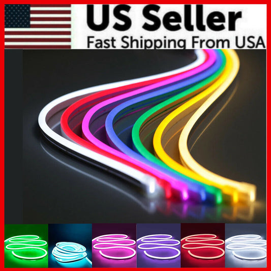 12V Flexible Neon Sign Lights | Waterproof Silicone Tube LED Strips (1M, 2M, 3M, 5M) - USA