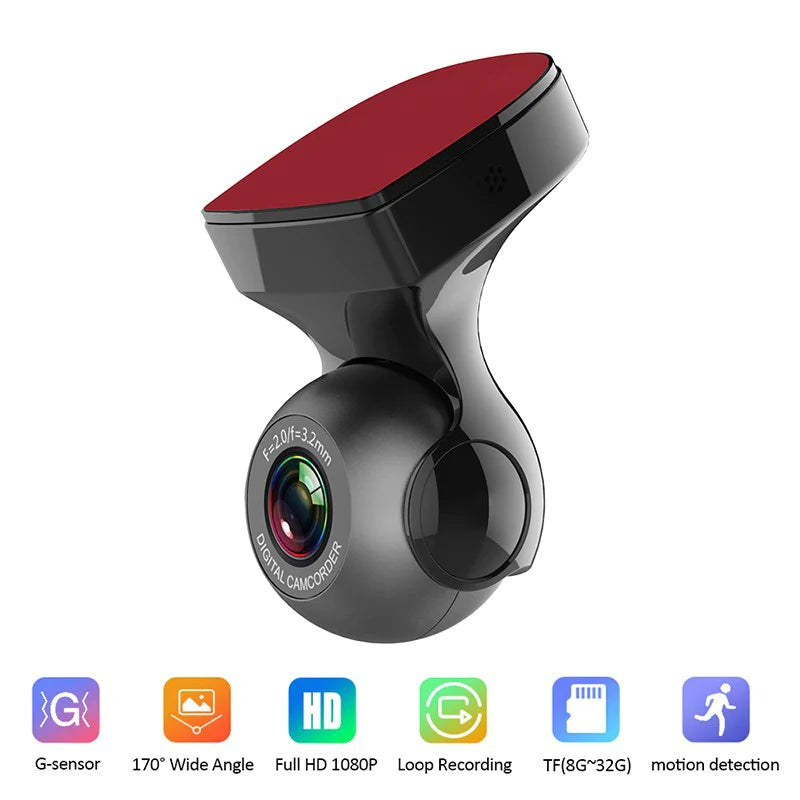 170° Wifi Dash Cam Recorder | HD 1080P Car DVR with G-Sensor for Vehicle Video